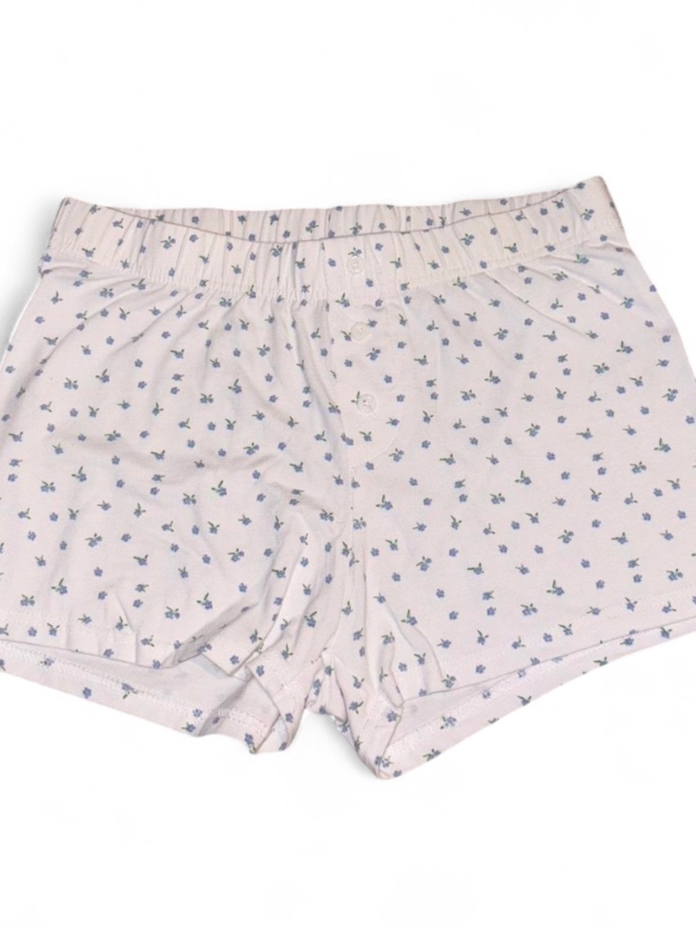 Orange Kiss White Ditsy Floral Boxer Style Shorts